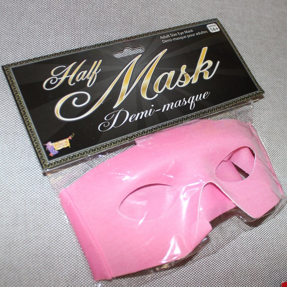 FREE WITH ANY BUY❤️Adult sized pink half mask costume cosplay sexy party bandit